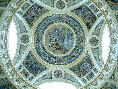 Mosaik in der Einangshalle des Szecheny-Bades